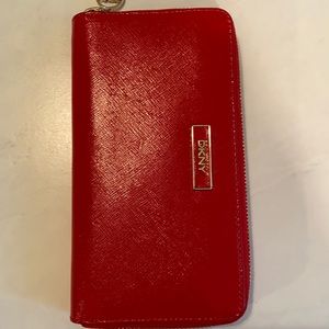 Red DKNY Leather Wallet